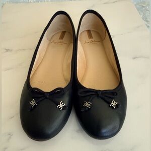 Sam Edelman Black Leather Flats with Bow
